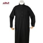 Daffah For Kids Summer All Year Wear Thobe in Black - Image 5