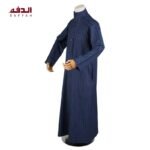 Daffah For Kids Winter Thobe in Dark Blue Stripe - Image 3