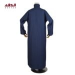 Daffah For Kids Winter Thobe in Dark Blue Stripe - Image 5