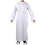 Daffah Kids Summer Thobe in White - Image 2